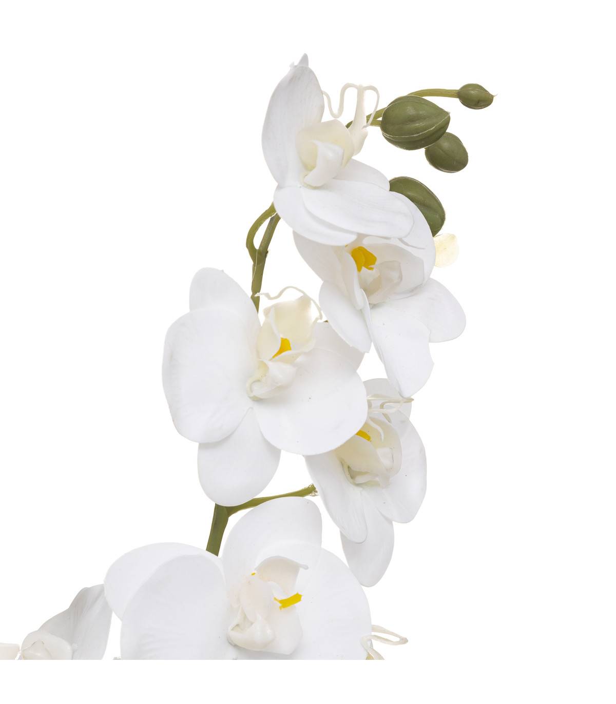 Plante artificielle Orchidée dans un pot en céramique bicolore H 45 cm - Image 2