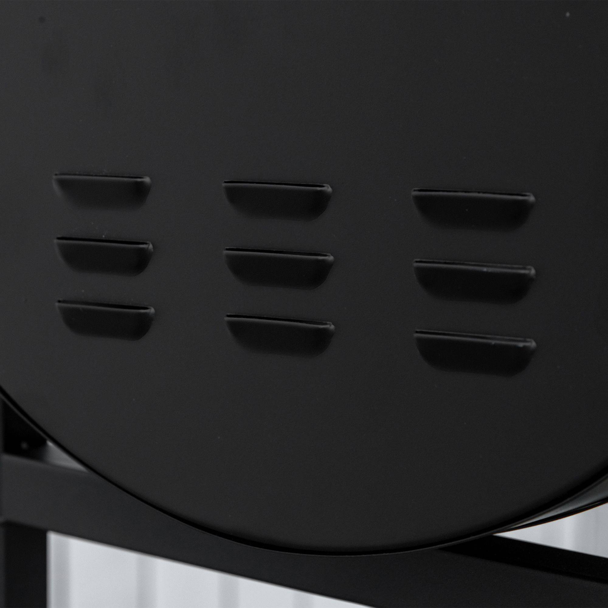 Barbecue à charbon avec grille à hauteur réglable pour extérieur, barbecue portable avec étagère de stockage et roues, 90x45x96 cm, couleur noire - Image 9