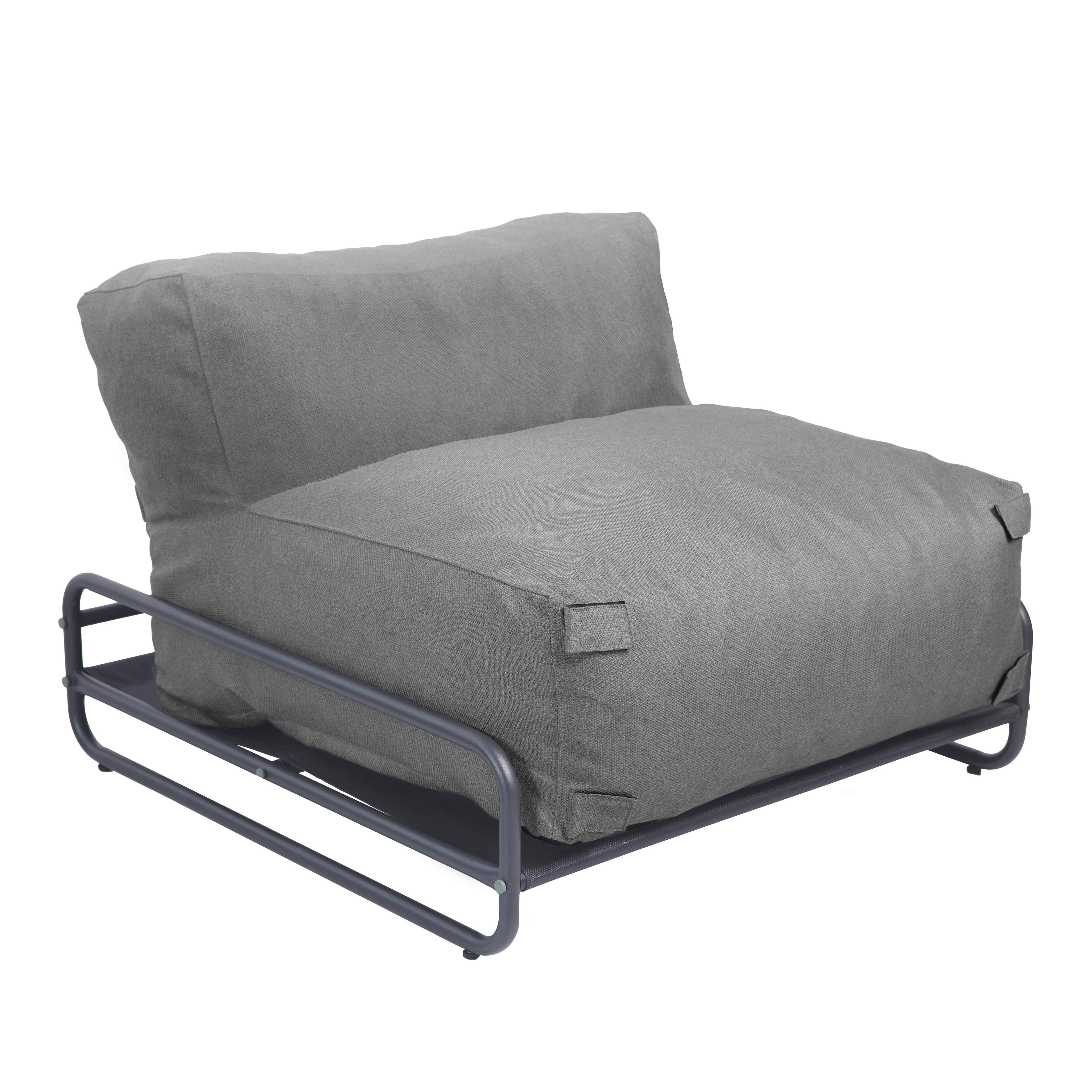 Oviala - Chauffeuse pour salon de jardin modulable avec structure gris Mixi - Oviala - Image 2