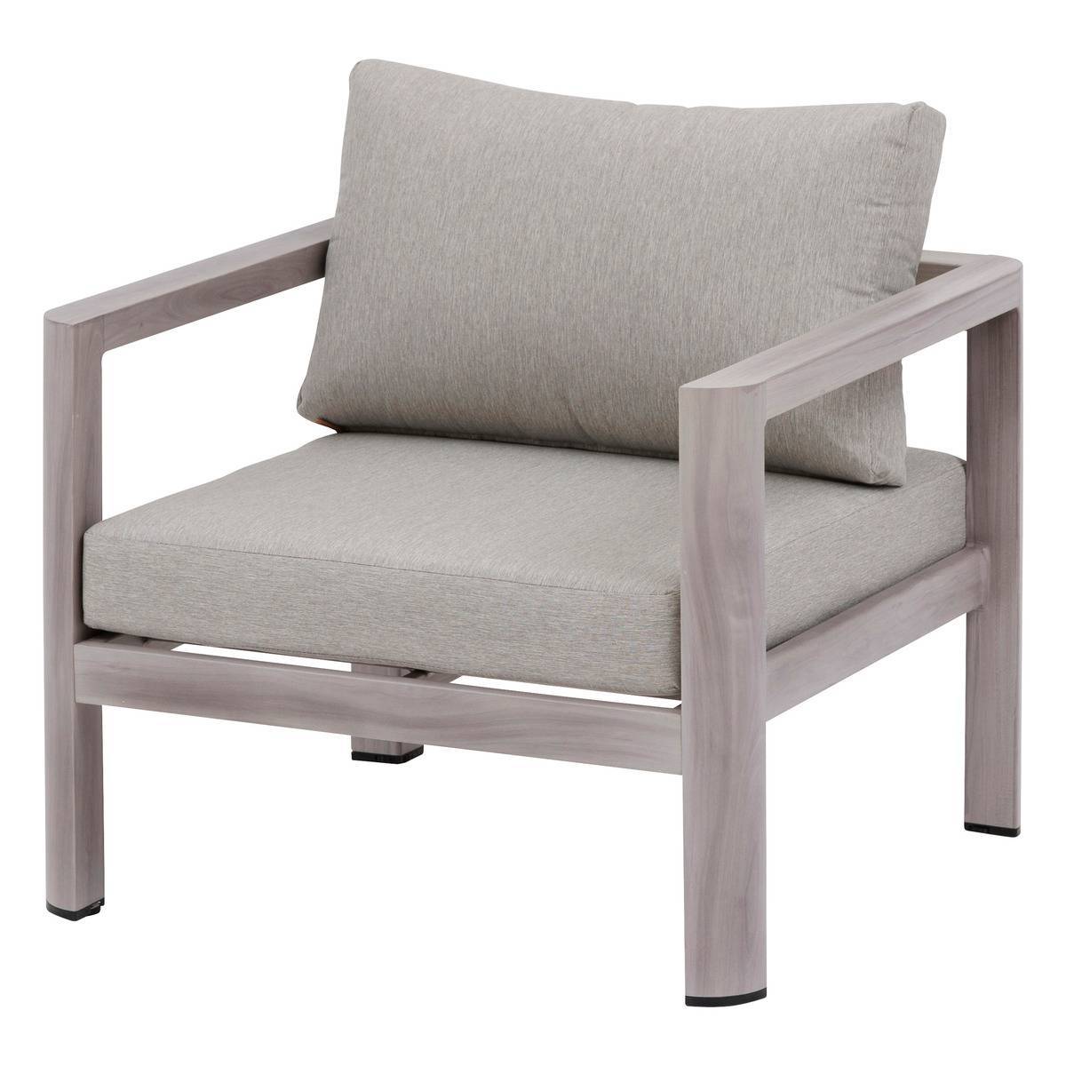 Hesperide - Fauteuil de salon de jardin "Jauca" noisette & gris boisé en aluminium traité époxy Hespéride - Image 1