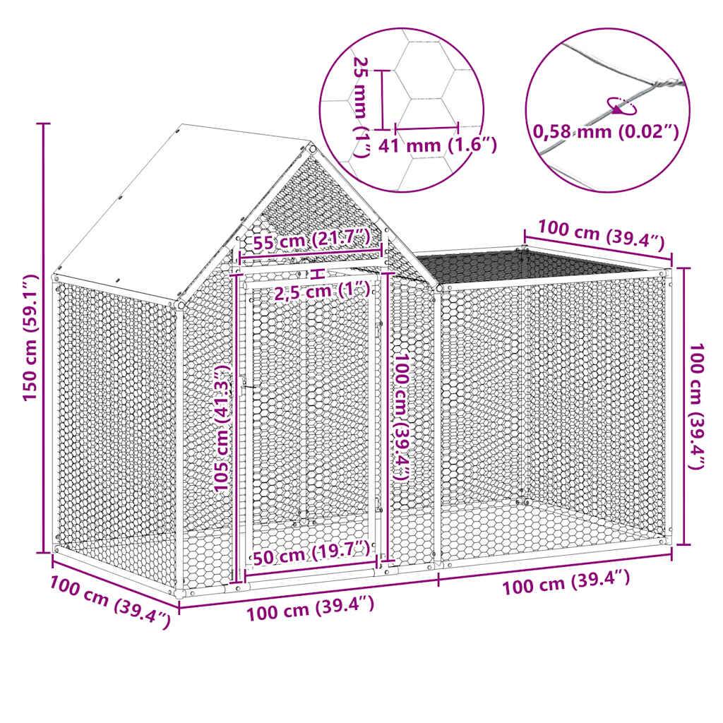 Vidaxl - Poulailler 2 x 1 x 1,5 m Acier galvanisé vidaXL 144553 - Image 6