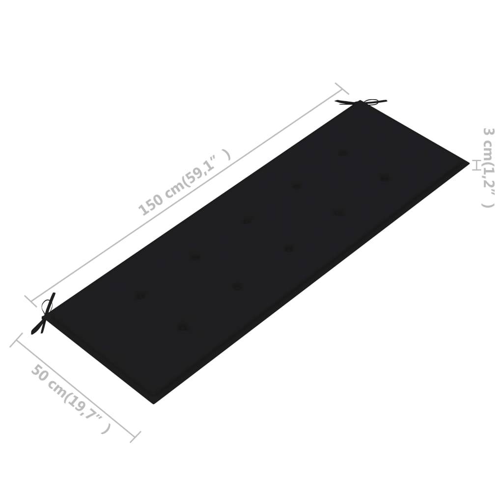 Helloshop26 - Banc de jardin meuble de patio d'extérieur terrasse avec coussin 157 cm bois d'acacia massif - Image 8