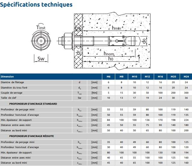 Goujons d'ancrage pour béton non fissuré 20X200 boîte de 10 - RAWL - R-XPT-20200/60 - Image 3