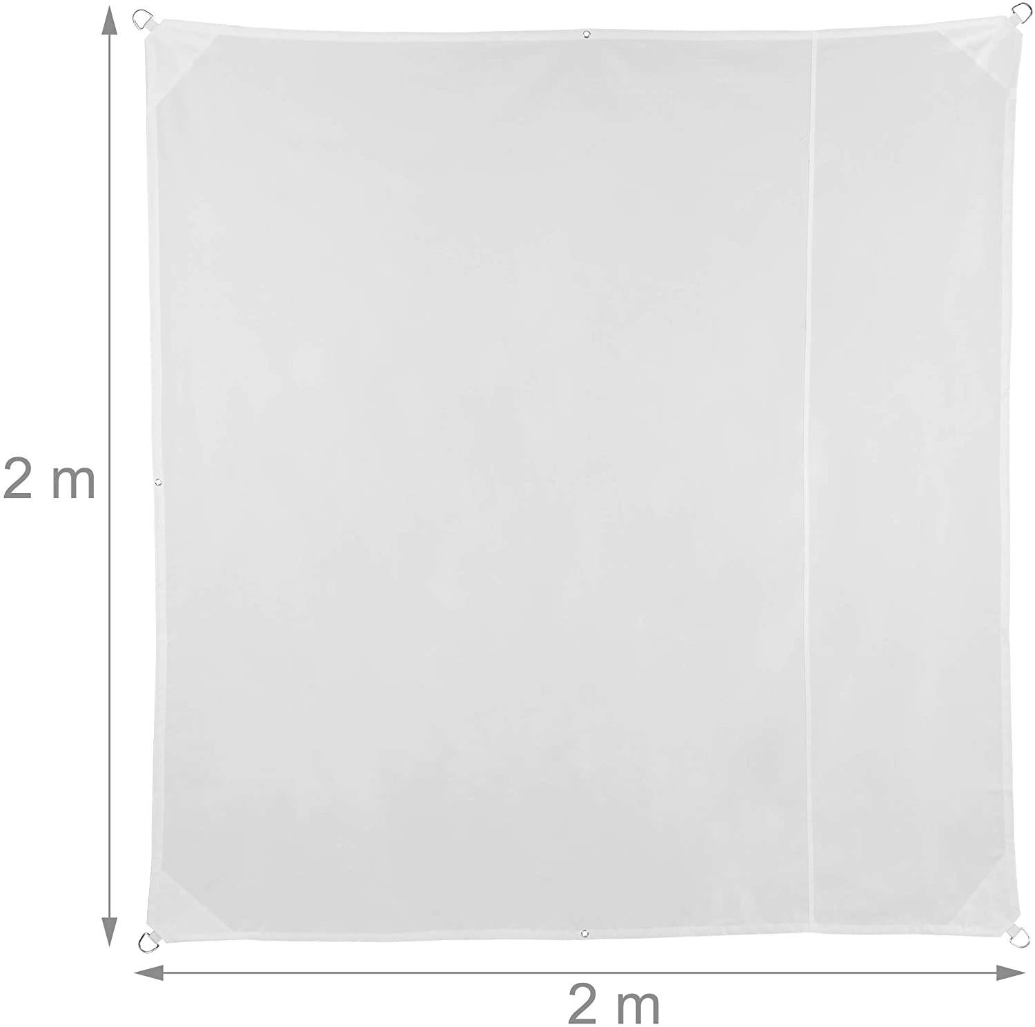 Helloshop26 - Voile d’ombrage carré 2 x 2m blanc - Image 2