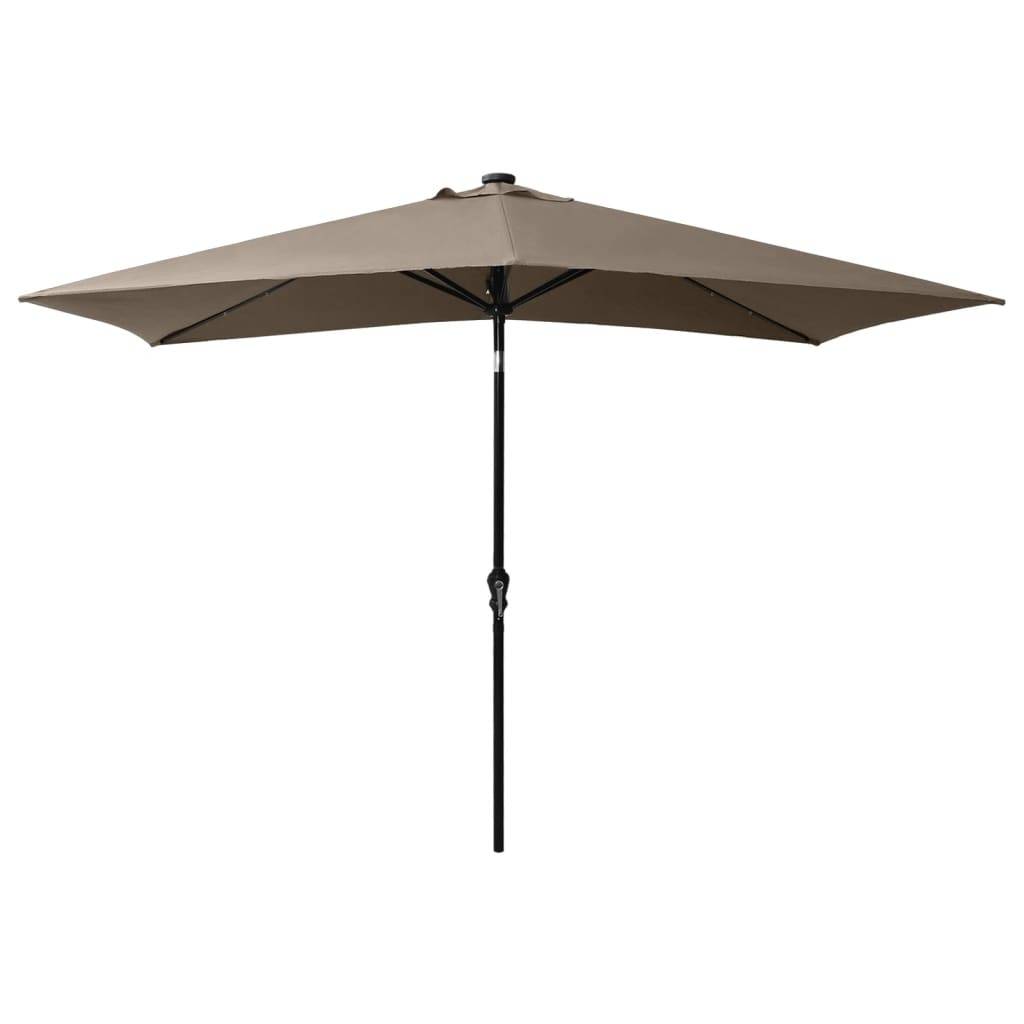 Helloshop26 - Parasol avec led et mât en acier taupe 2 x 3 m - Image 3