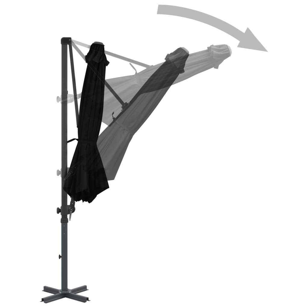 Helloshop26 - Parasol d'extérieur déporté avec mât en aluminium 300 cm noir - Image 4