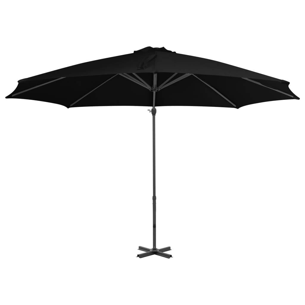 Helloshop26 - Parasol d'extérieur déporté avec mât en aluminium 300 cm noir - Image 2