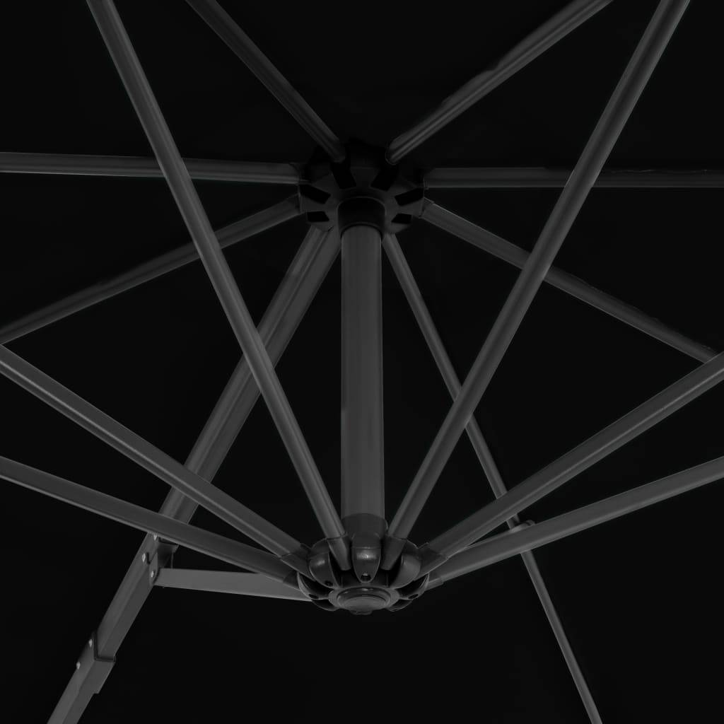 Helloshop26 - Parasol d'extérieur déporté avec mât en aluminium 300 cm noir - Image 5
