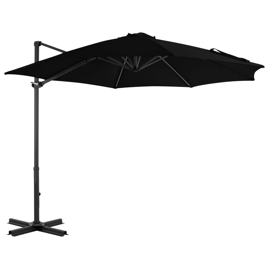 Helloshop26 - Parasol d'extérieur déporté avec mât en aluminium 300 cm noir - Image 1