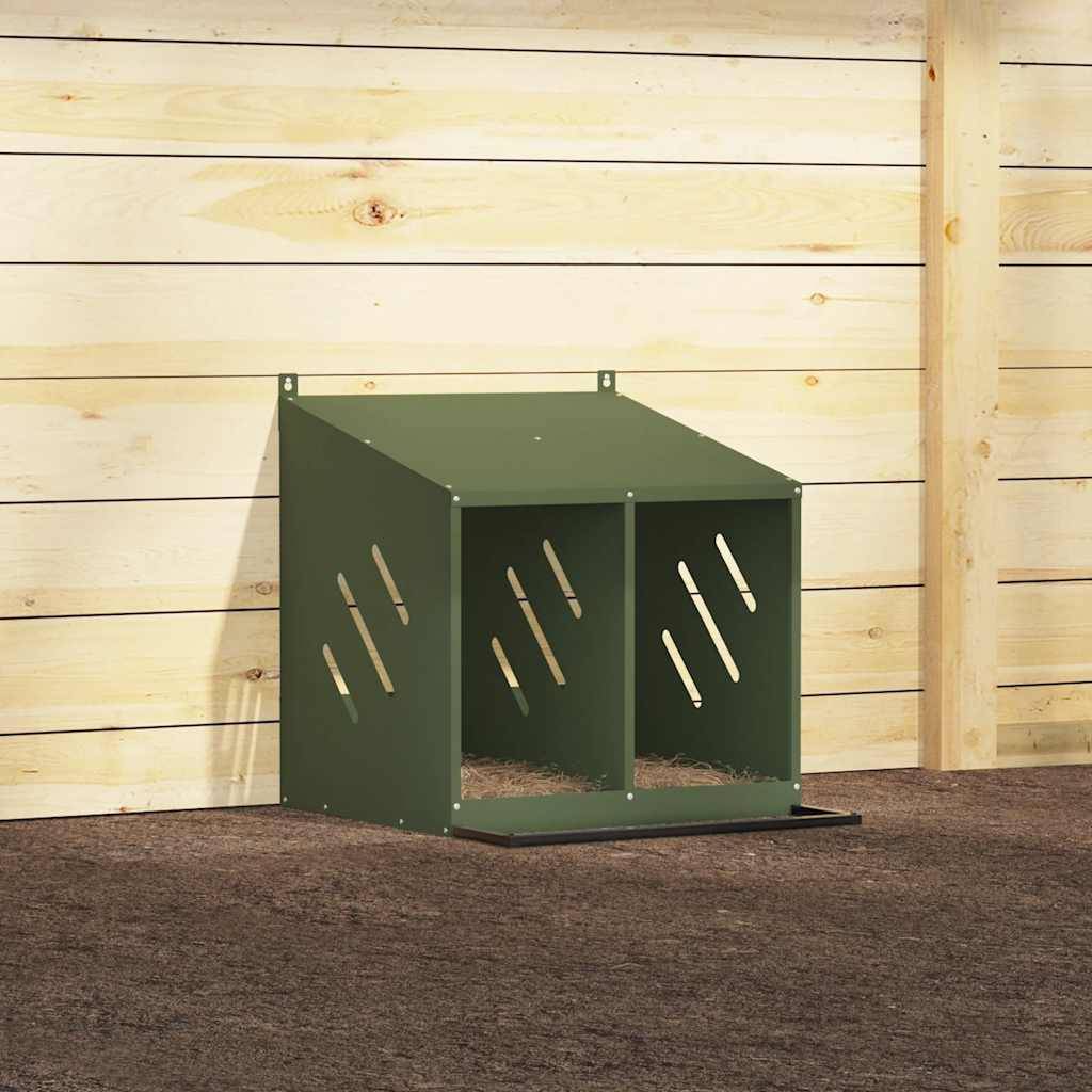 Pondoir à Poules 2 Compartiments en Métal Nichoir de Ponte pour Poulailler – ComfortXL Outdoor Living - Image 3