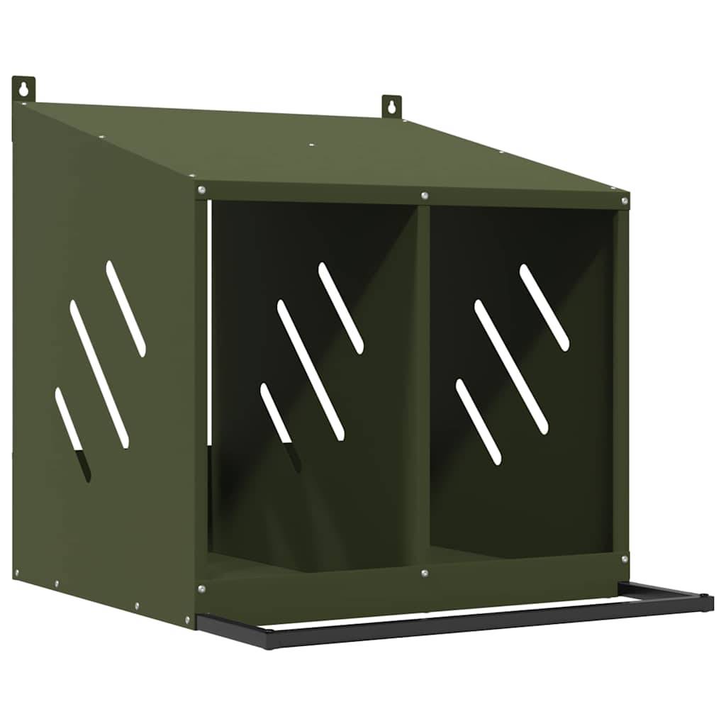 Pondoir à Poules 2 Compartiments en Métal Nichoir de Ponte pour Poulailler – ComfortXL Outdoor Living - Image 1
