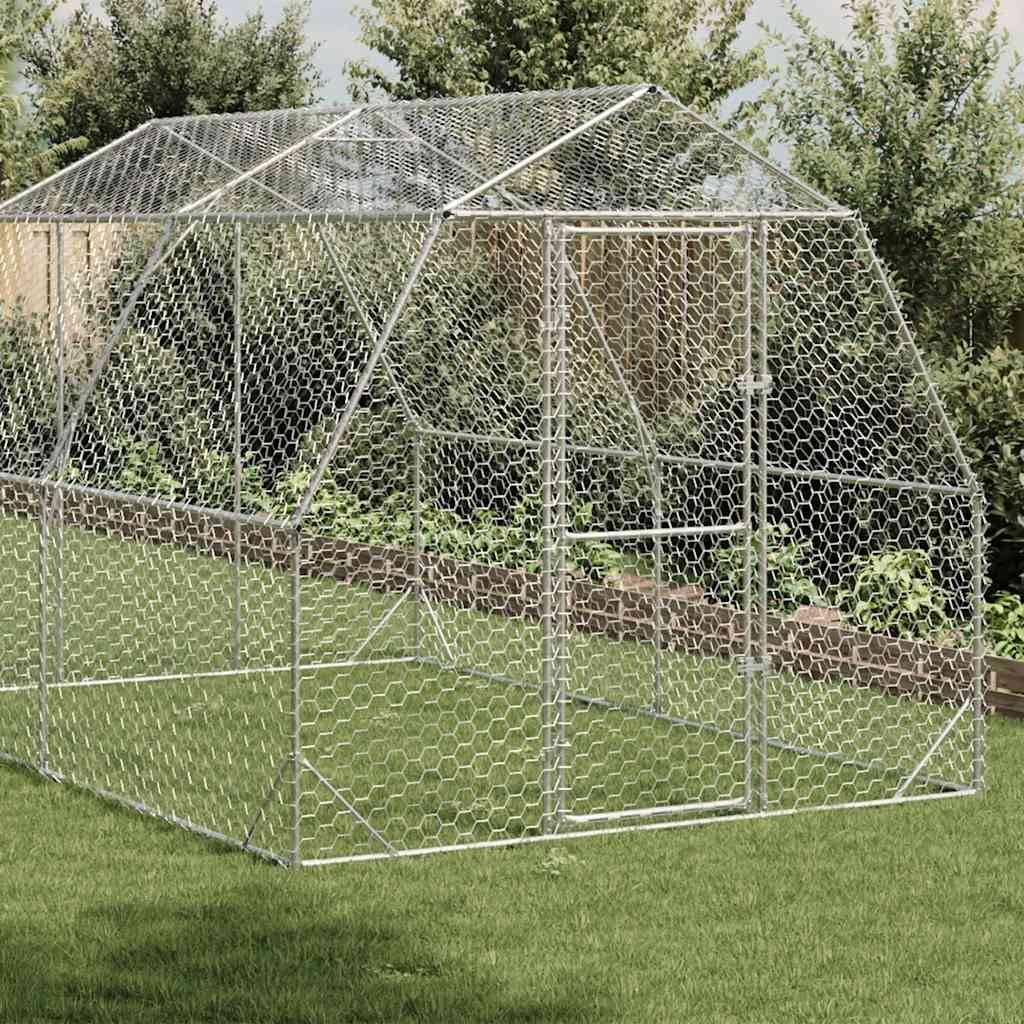 Poulailler acier argent 2,5 x 4 x 2,25 m - Prolenta premium p3181.5 - Image 1