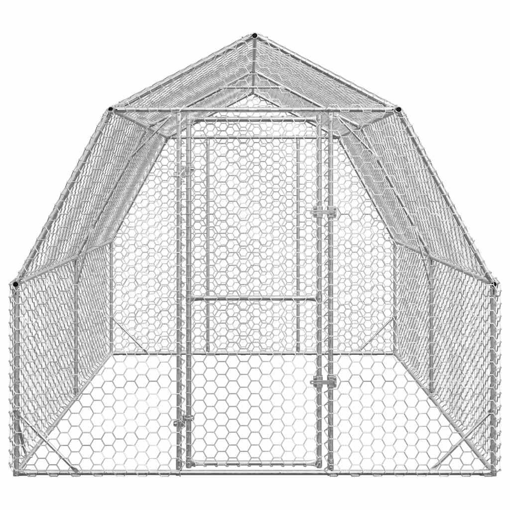 Poulailler acier argent 2,5 x 4 x 2,25 m - Prolenta premium p3181.5 - Image 3