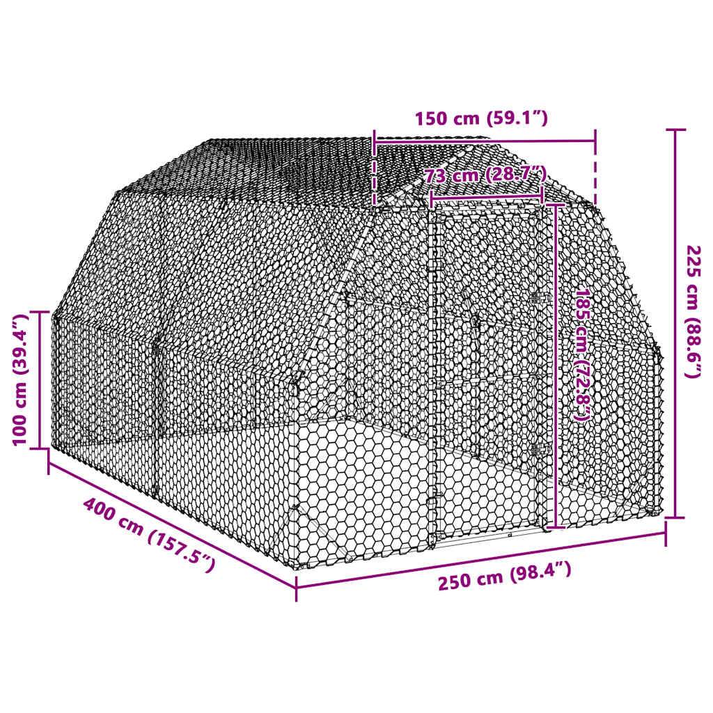 Poulailler acier argent 2,5 x 4 x 2,25 m - Prolenta premium p3181.5 - Image 8