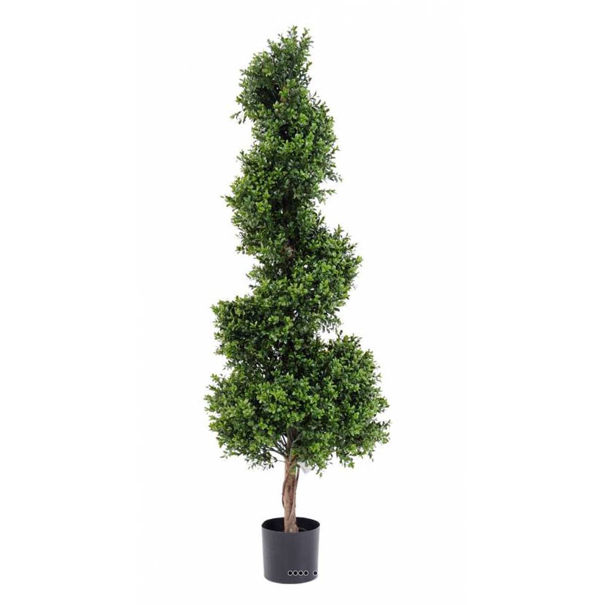 Artificielles - Buis artificiel en pot sur tronc forme en spirale H 150 cm - dimhaut: H 150 cm