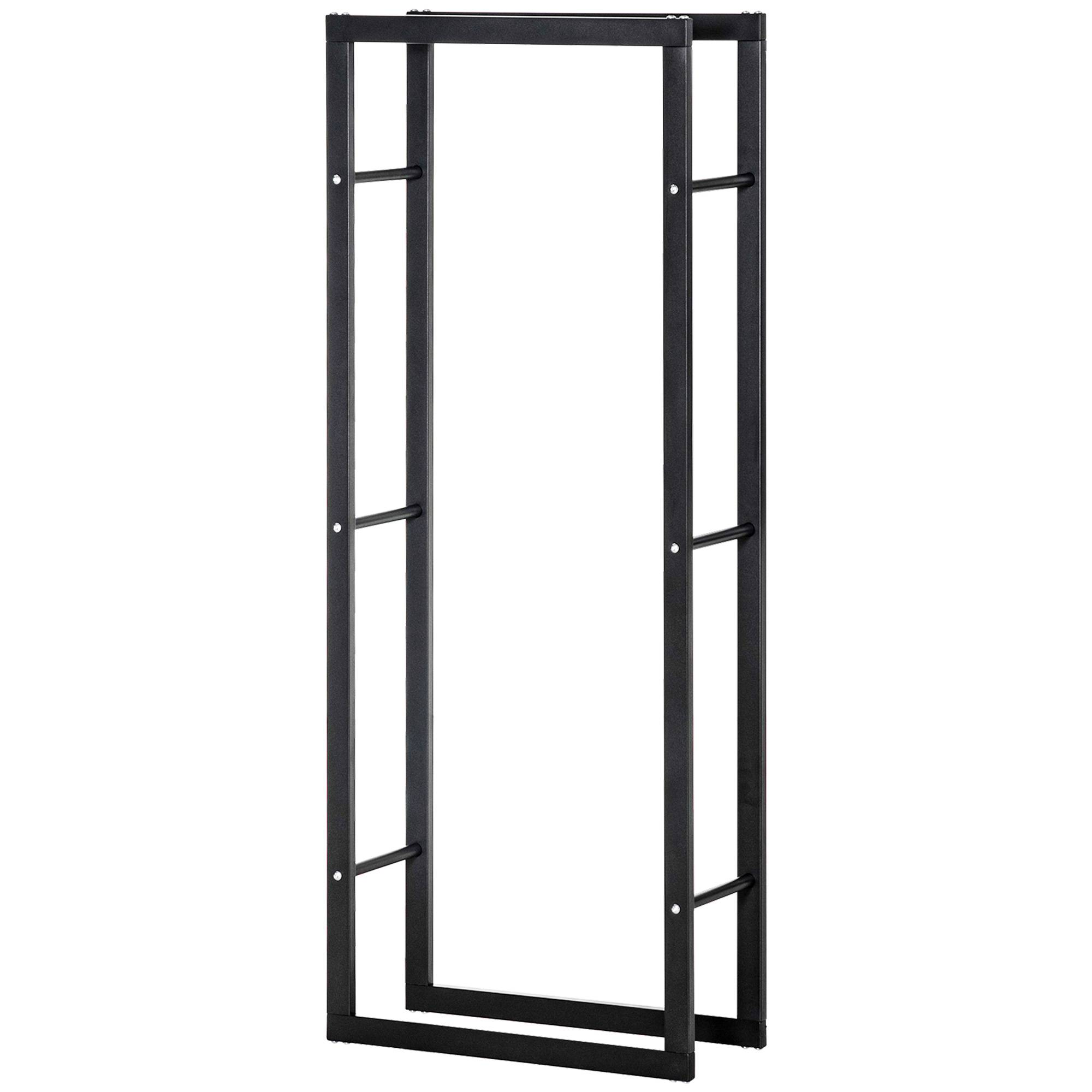 ComfortXL - Porte-bûches métal noir 60 x 25 x 150 cm intérieur extérieur charge 100 kg - ComfortXL Outdoor Living - Image 1