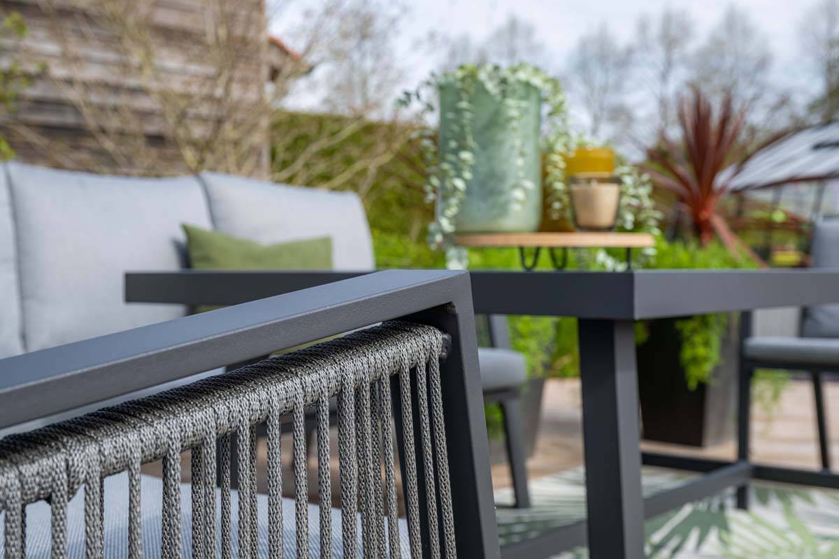 Garden Impressions - Ensemble salon de jardin Andrea - table haute - 5 places - gris clair - Image 5