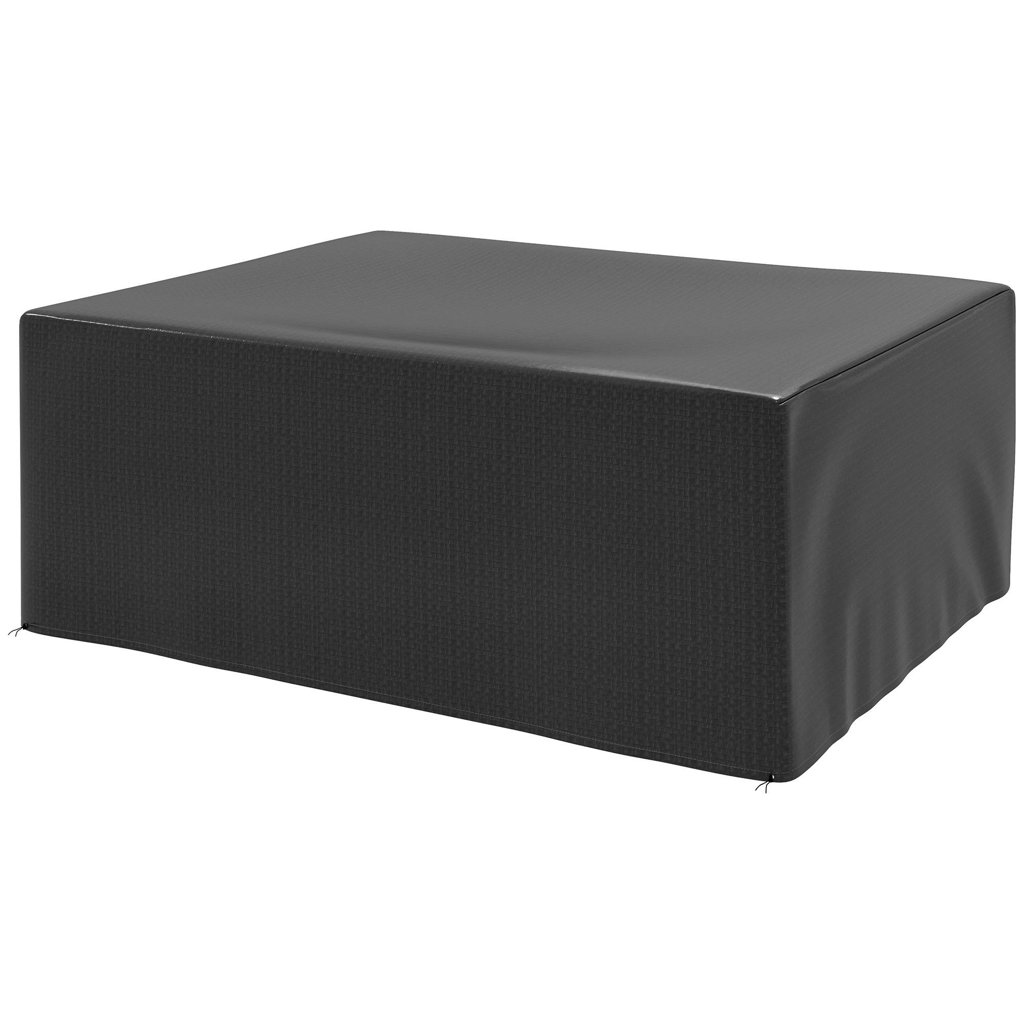 Housse salon de jardin extérieure bâche de protection extérieure anti-UV en polyéthylène 235 x 190 x 90 cm noir - Image 2