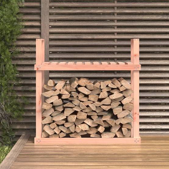 Range-bûches Extérieur Bois de Douglas Massif Durable et Robuste 110x35x109cm - ComfortXL Outdoor Living - Image 3