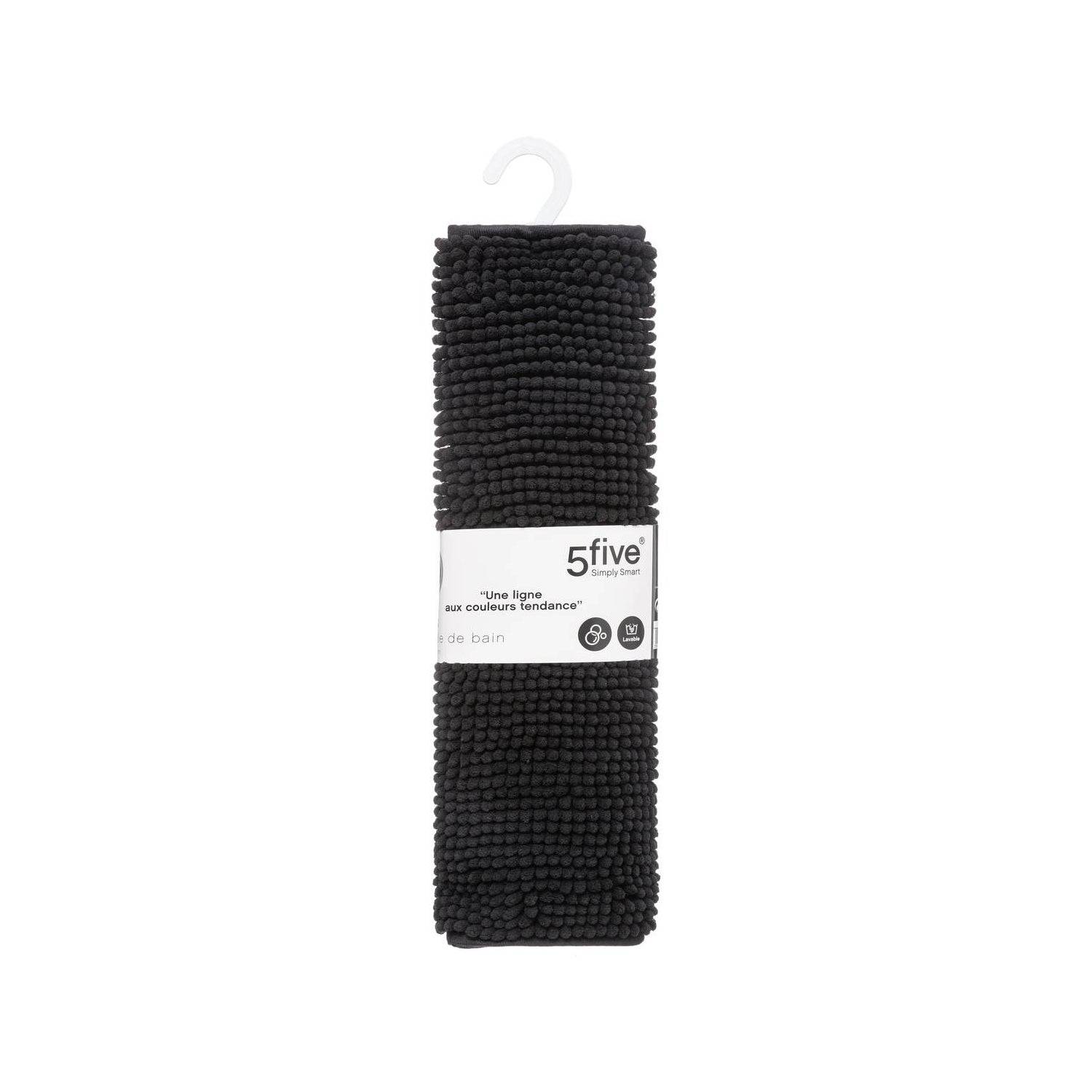 Tapis de Salle de Bain "Chenille" 50x80cm Noir - Image 5