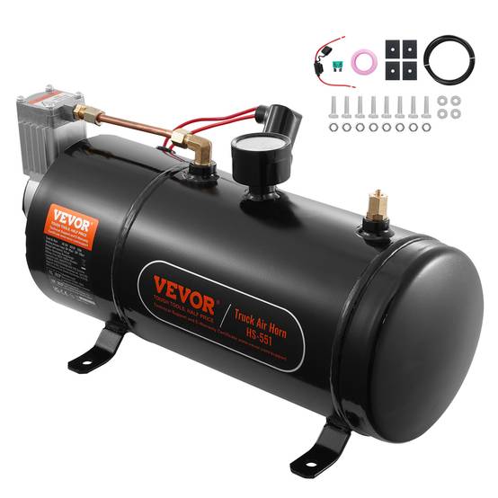 VEVOR Compresseur d'air 12V, réservoir 3L, 90-120 psi, pour gonflage pneus, matelas, compatible véhicules. - Image 1