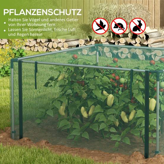 Filet de protection potager acier vert et argent 125 x 125 x 62.5 cm - PANGIVO - Image 6