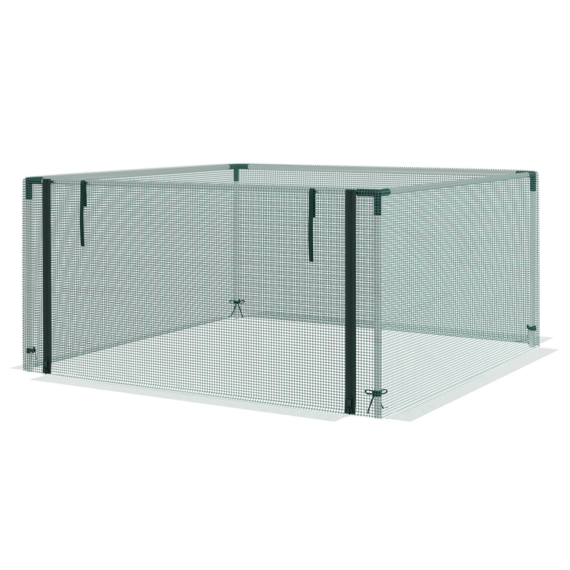Filet de protection potager acier vert et argent 125 x 125 x 62.5 cm - PANGIVO - Image 2