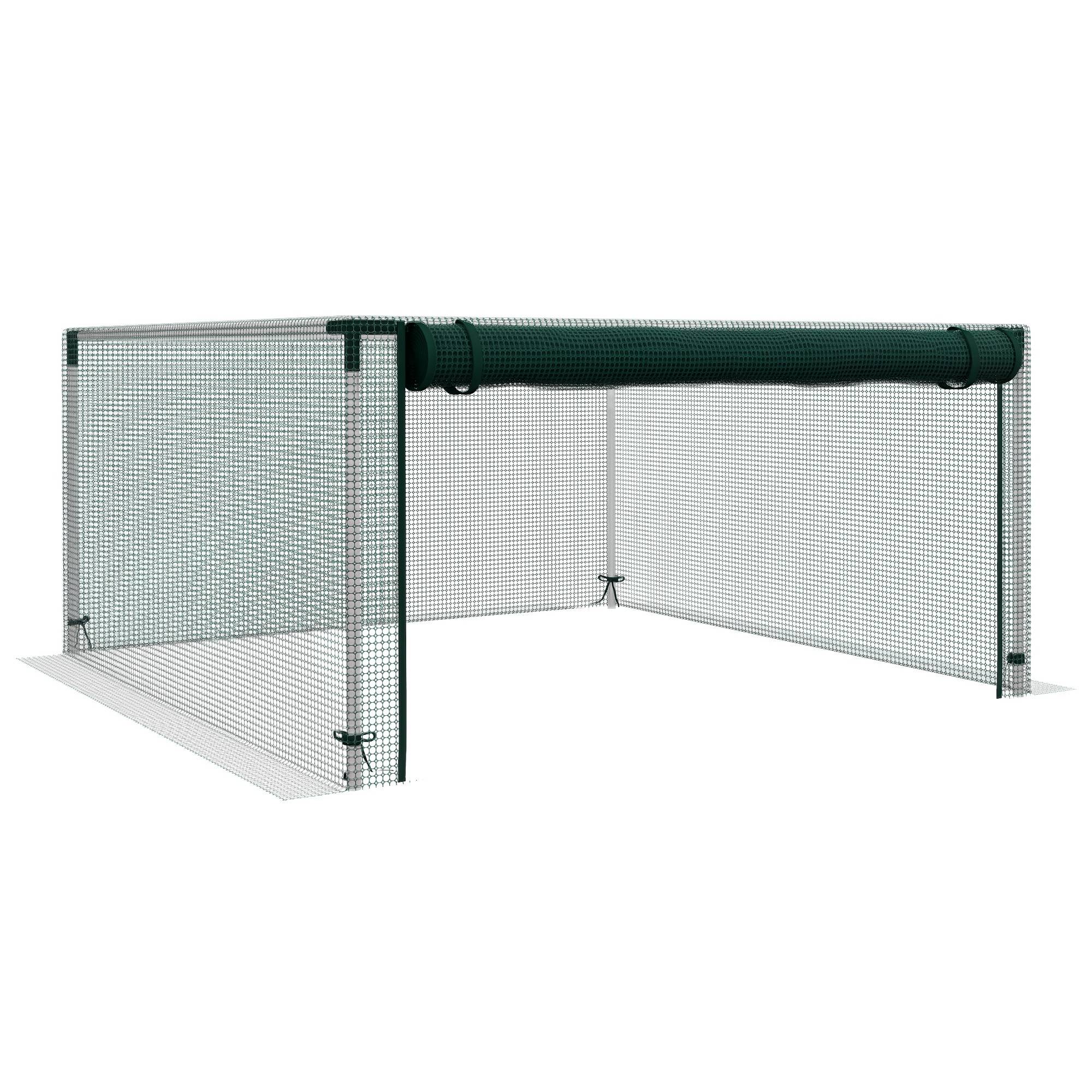 Filet de protection potager acier vert et argent 125 x 125 x 62.5 cm - PANGIVO