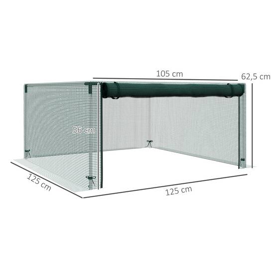 Filet de protection potager acier vert et argent 125 x 125 x 62.5 cm - PANGIVO - Image 5