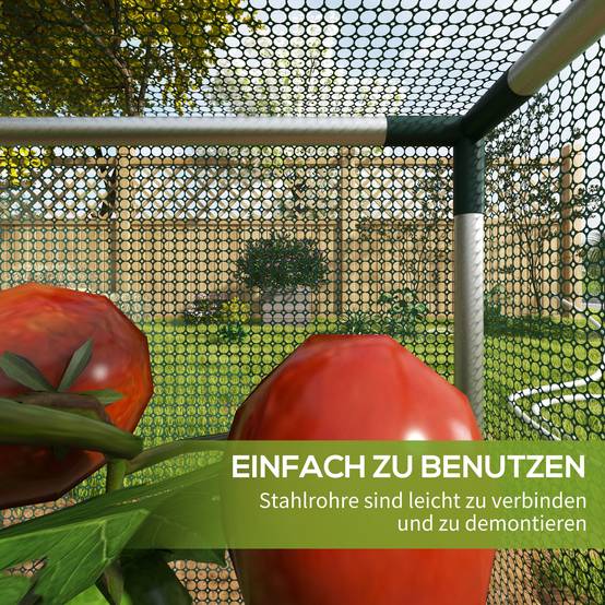 Filet de protection potager acier vert et argent 125 x 125 x 62.5 cm - PANGIVO - Image 7
