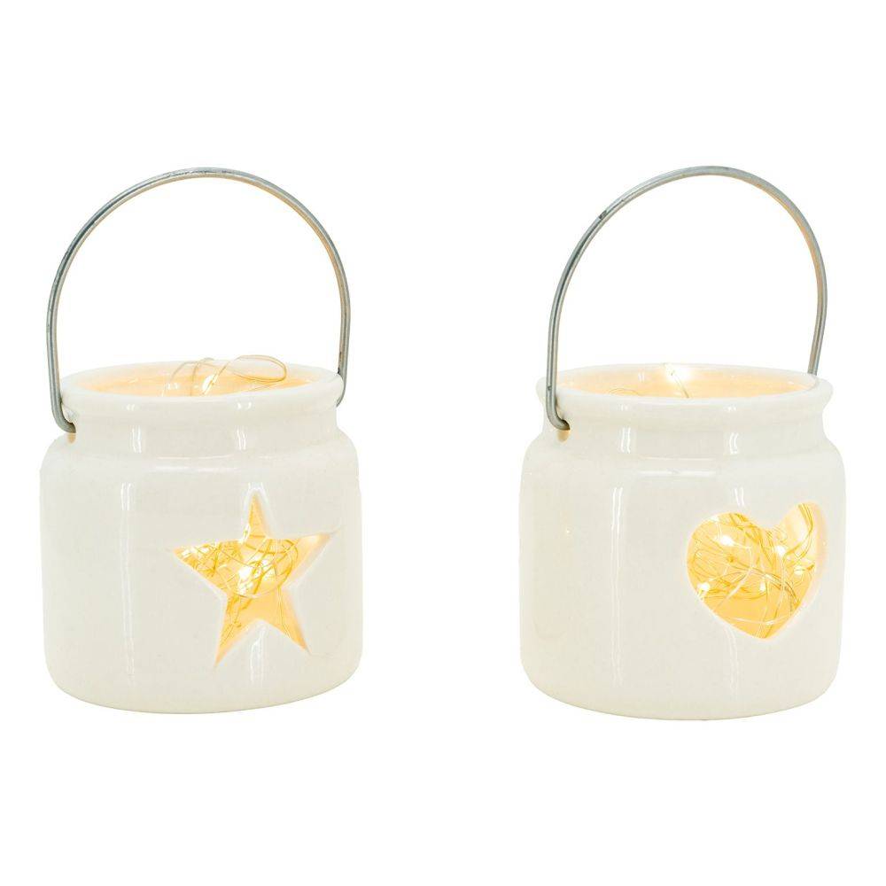 Aubry Gaspard - Photophore en verre teinté Noel (Lot de 2) - Image 2