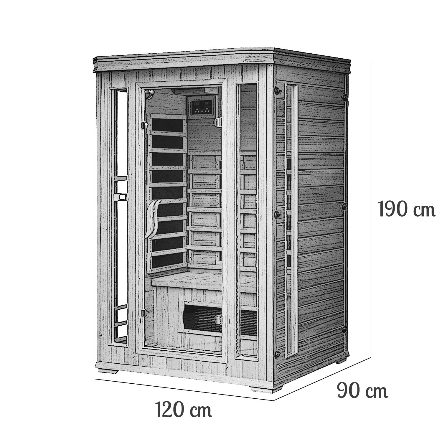 Cabine de sauna luxe infrarouge 2 places NARVIK - Image 4