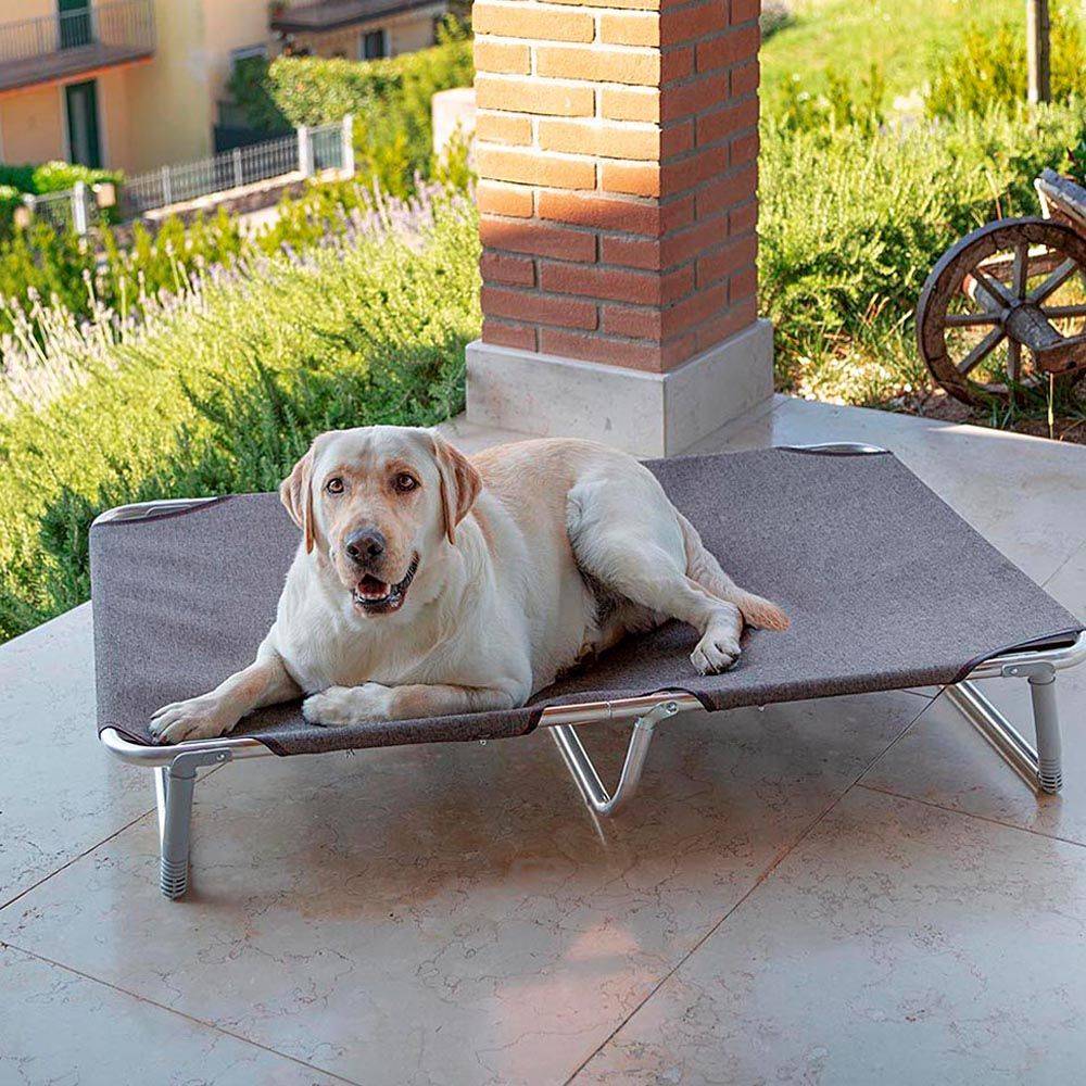 Ferplast - Ferplast Lit pliable pour chiens DREAM 115, avec structure solide en aluminium avec élastiques renforcés, toile en tissu, 119 x 79 x h 18 cm Taupe - Image 5