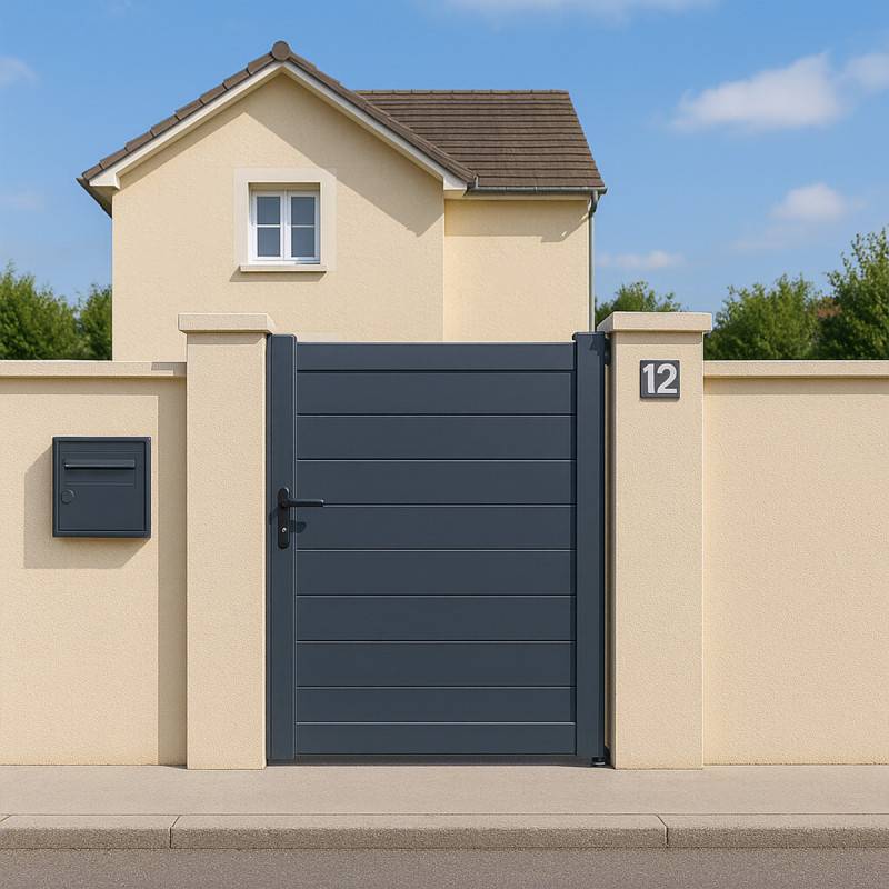 Portillon Aluminium Plein - Largeur 1m - Hauteur 1m60 – Gris anthracite - Prêt à poser - Easy Clôture - Image 7