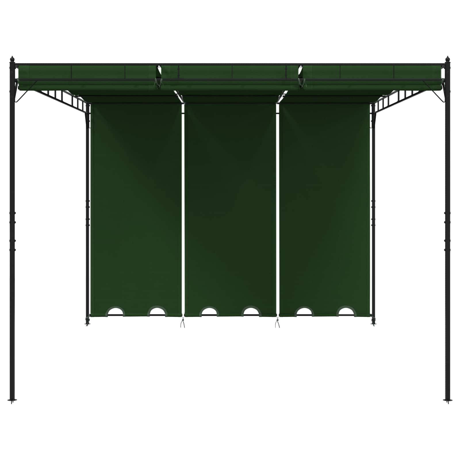 ComfortXL - Pergola Bioclimatique Aluminium Polyester Jardin Toit Lames Rideaux Inclus 4x3m Vert - ComfortXL Outdoor Living - Image 3