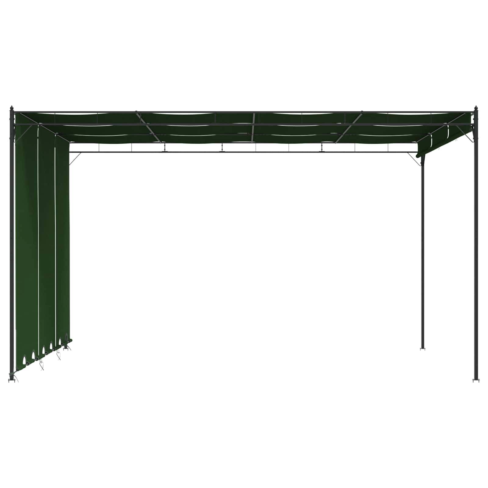 ComfortXL - Pergola Bioclimatique Aluminium Polyester Jardin Toit Lames Rideaux Inclus 4x3m Vert - ComfortXL Outdoor Living - Image 4