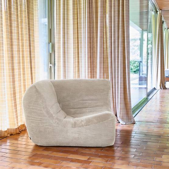 sweeek - Chauffeuse d'angle velours côtelé 1 place crème - Sokol | sweeek - Image 3