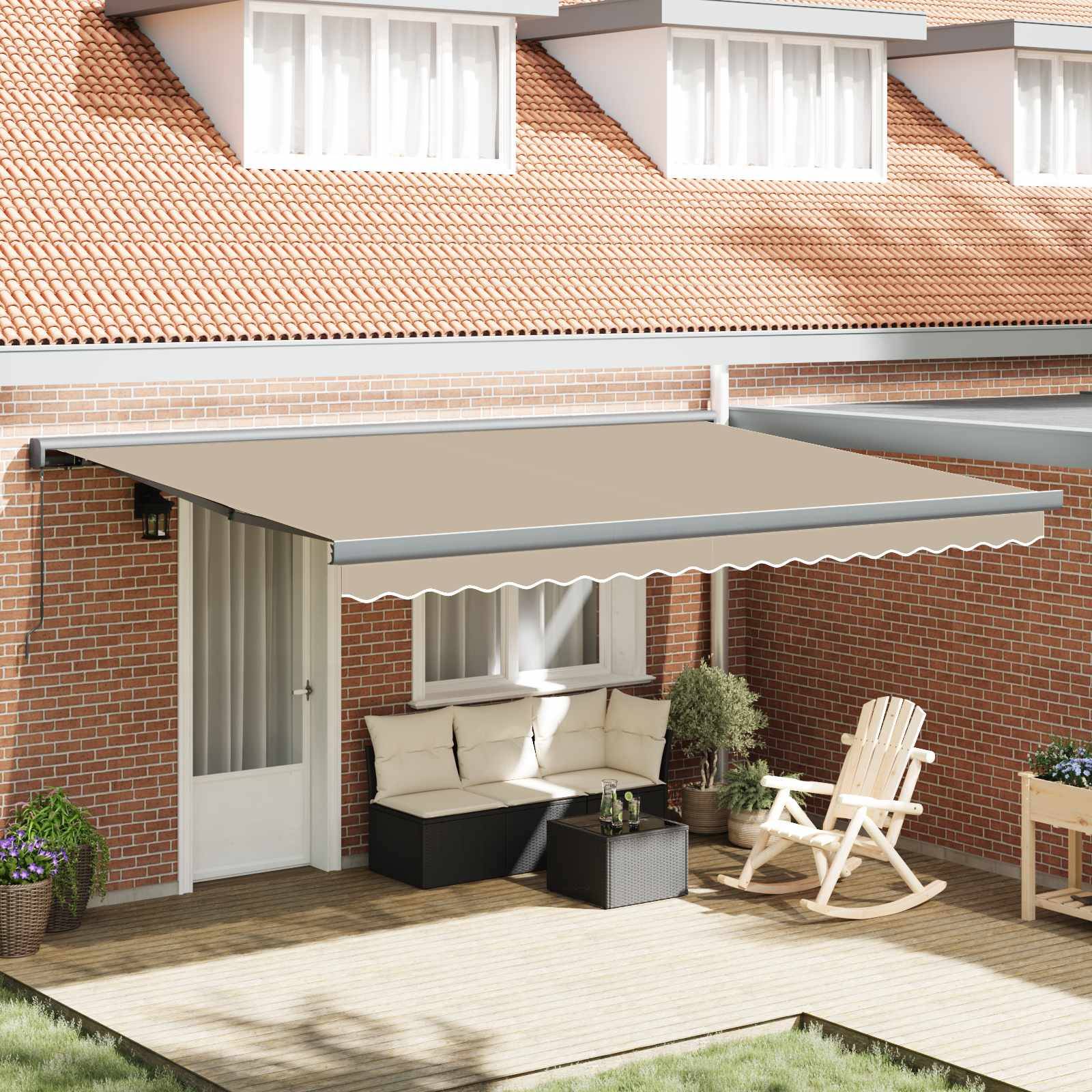 ComfortXL - Store banne rétractable toile aluminium extérieur protection UV beige 4x3m - ComfortXL Outdoor Living - Image 1