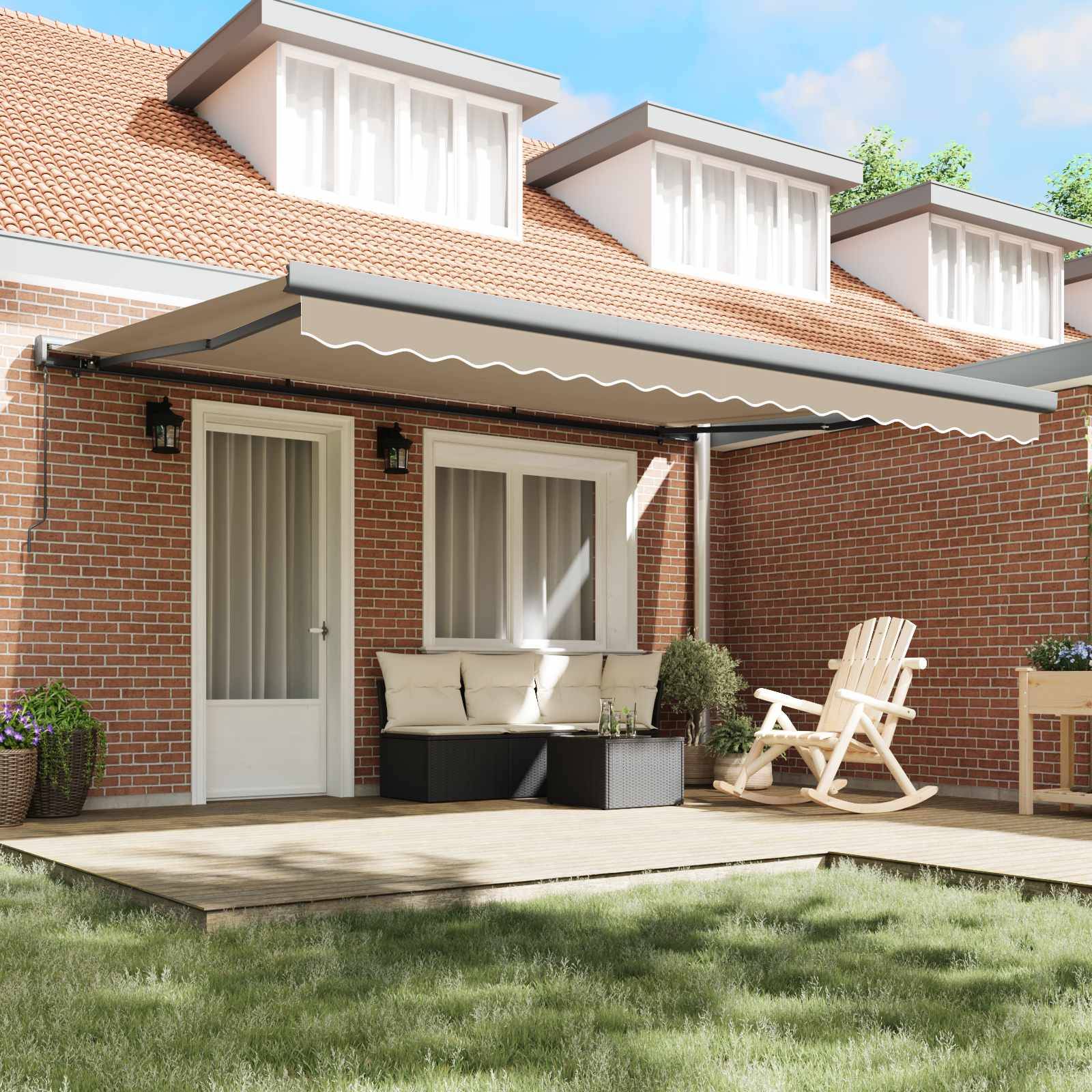 ComfortXL - Store banne rétractable toile aluminium extérieur protection UV beige 4x3m - ComfortXL Outdoor Living - Image 3
