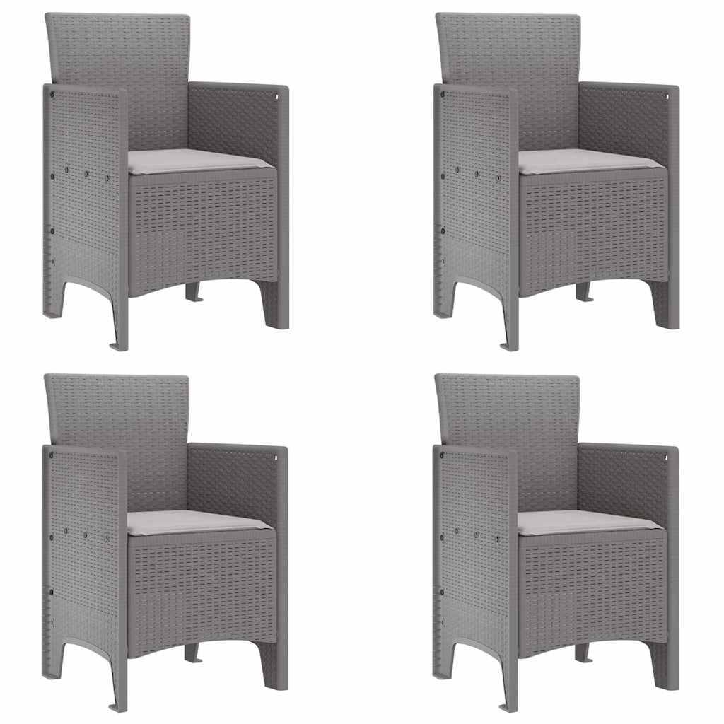Maison Chic - Lot De 4 Chaises De Jardin - Fauteuils De Jardin Gris clair 53 x 49 x 85 cm PP - Image 1
