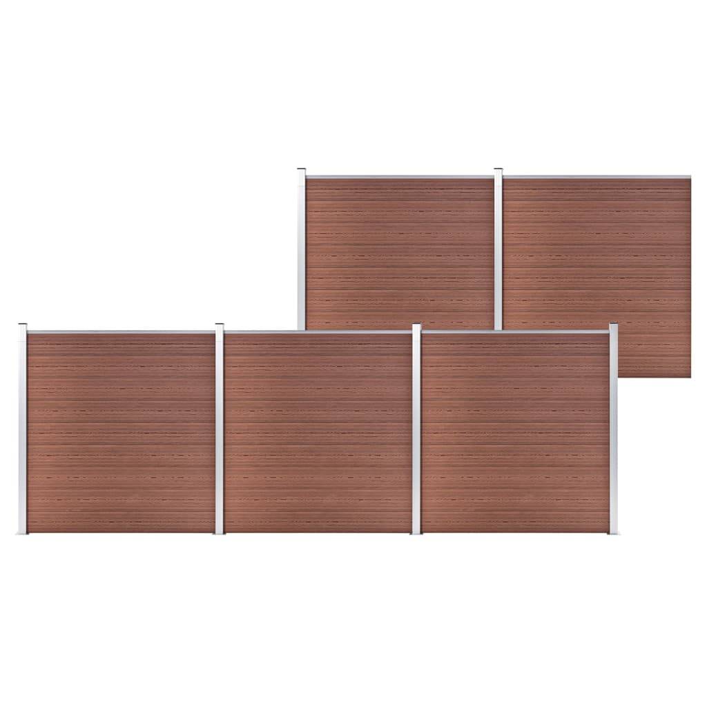 Clôture de jardin WPC 872 x 186 cm Marron - PANGIVO