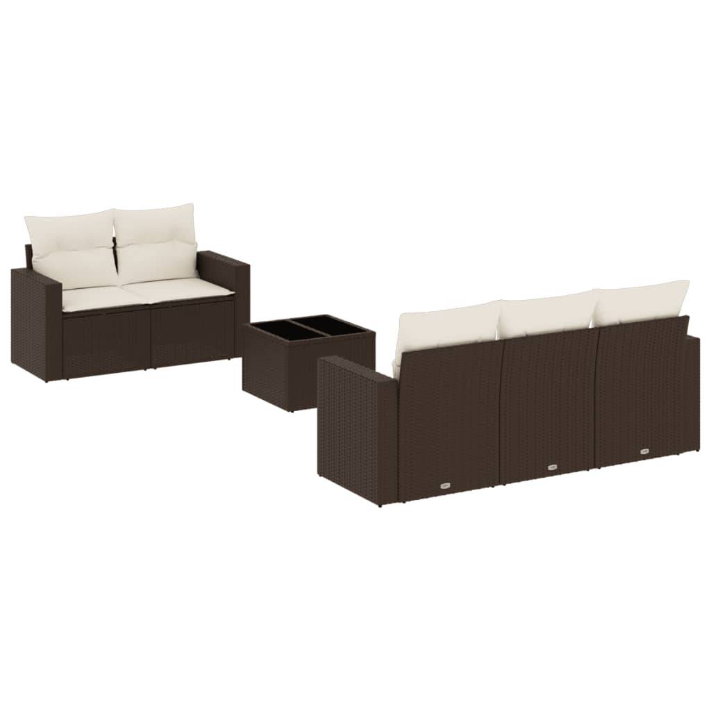 Vidaxl - Salon de jardin avec coussins 6 pcs marron résine tressée vidaXL 3251040 - Image 2