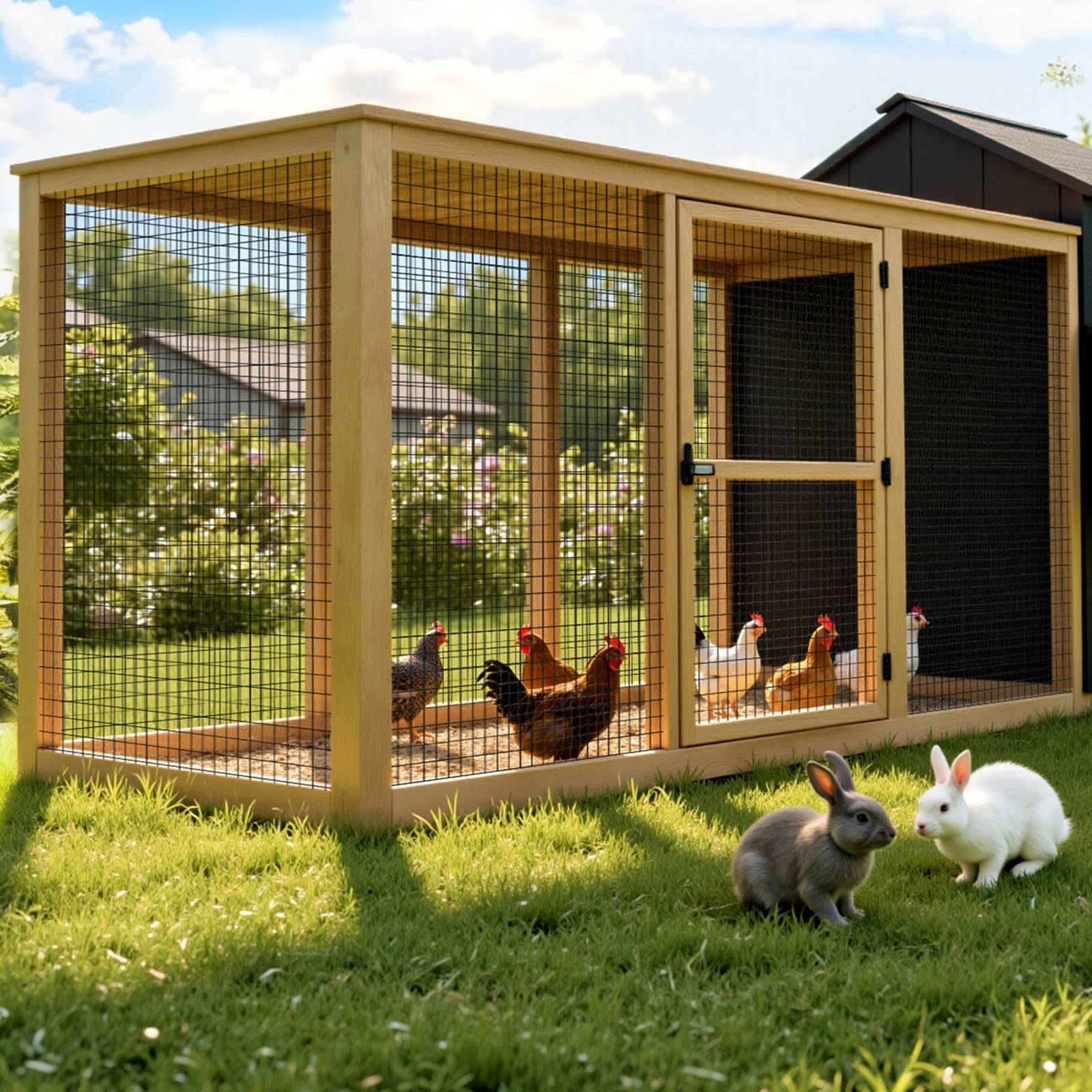 Vevor - VEVOR Grillage métallique noir 61 cm x 7,6 m, maille 5 x 7,5 cm, fil galvanisé revêtu PVC calibre 16 pour jardin et enclos - Image 8