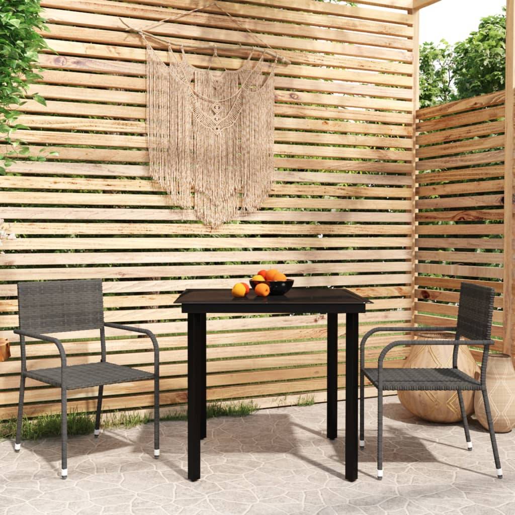 Vidaxl - Ensemble à manger de jardin 3 pcs Gris vidaXL 3099583 - Image 1