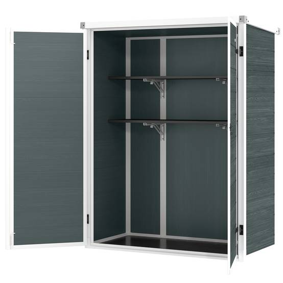 Abri de jardin polypropylène gris 134 x 68,5 x 170 cm - PANGIVO - Image 2