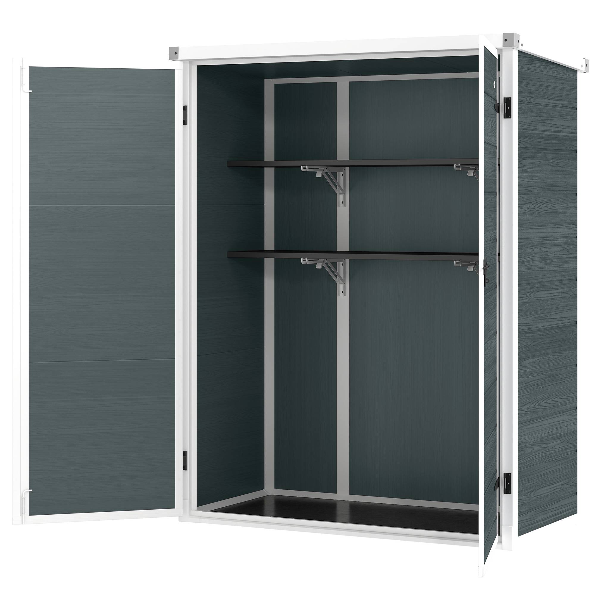 Abri de jardin polypropylène gris 134 x 68,5 x 170 cm - PANGIVO - Image 2