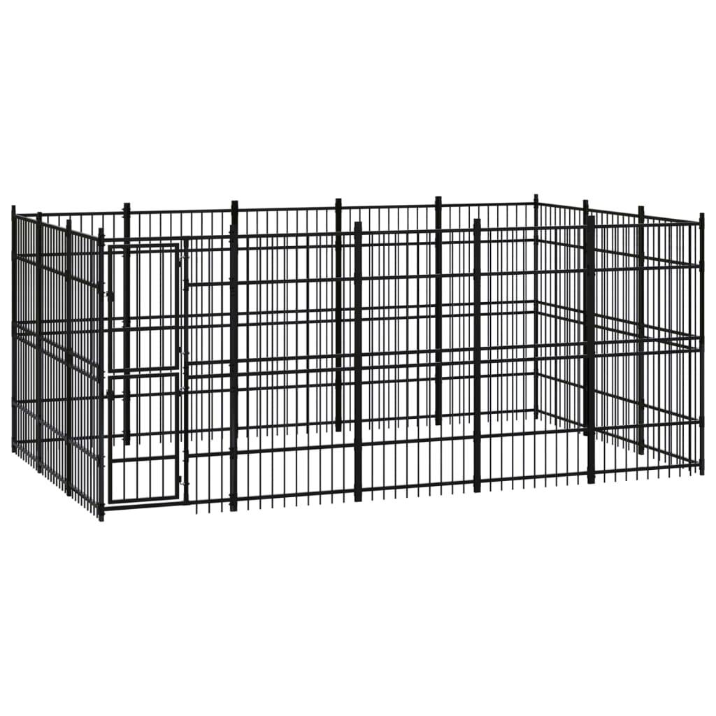 Vidaxl - Chenil d'extérieur pour chiens Acier 13,82 m² vidaXL 3097976 - Image 1