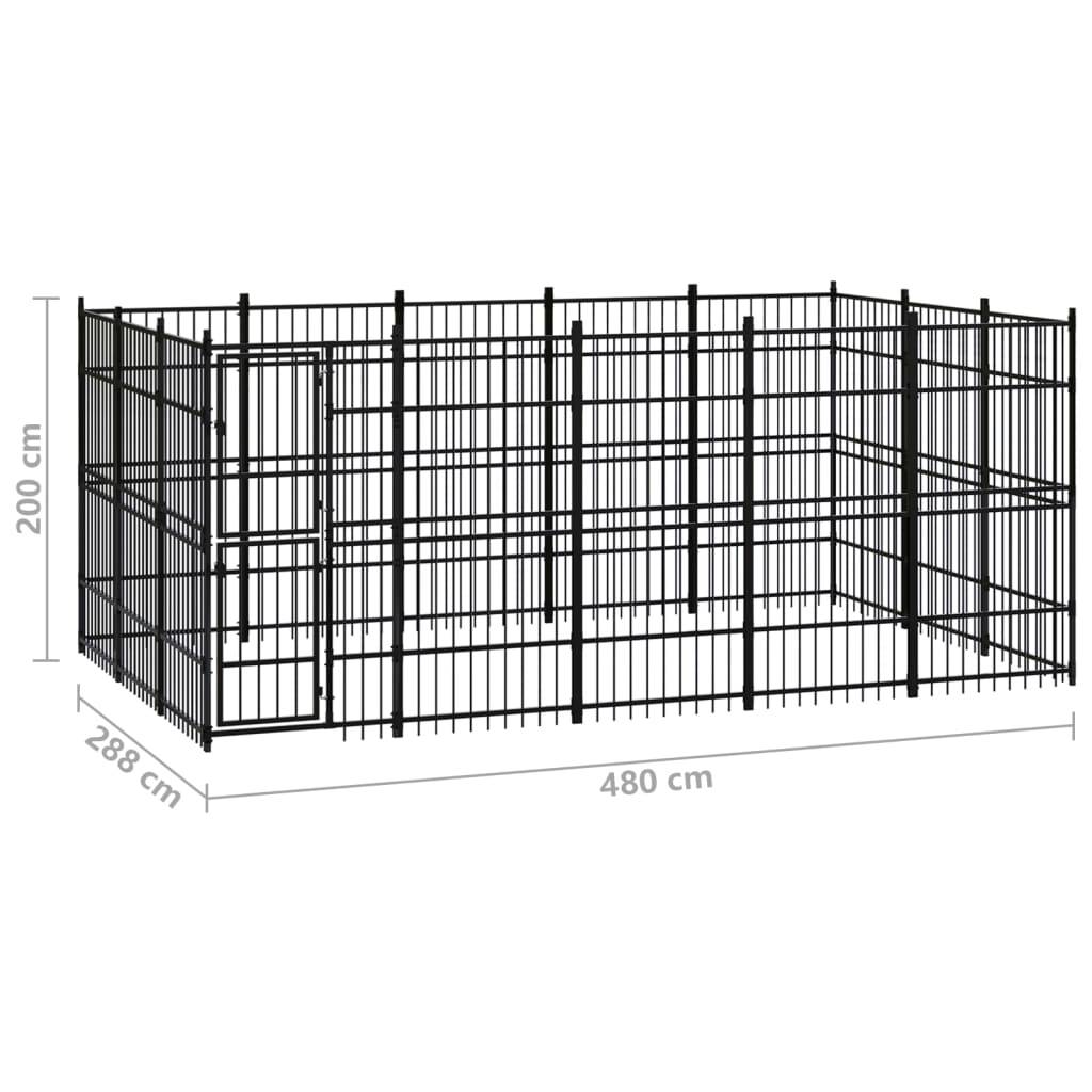Vidaxl - Chenil d'extérieur pour chiens Acier 13,82 m² vidaXL 3097976 - Image 8