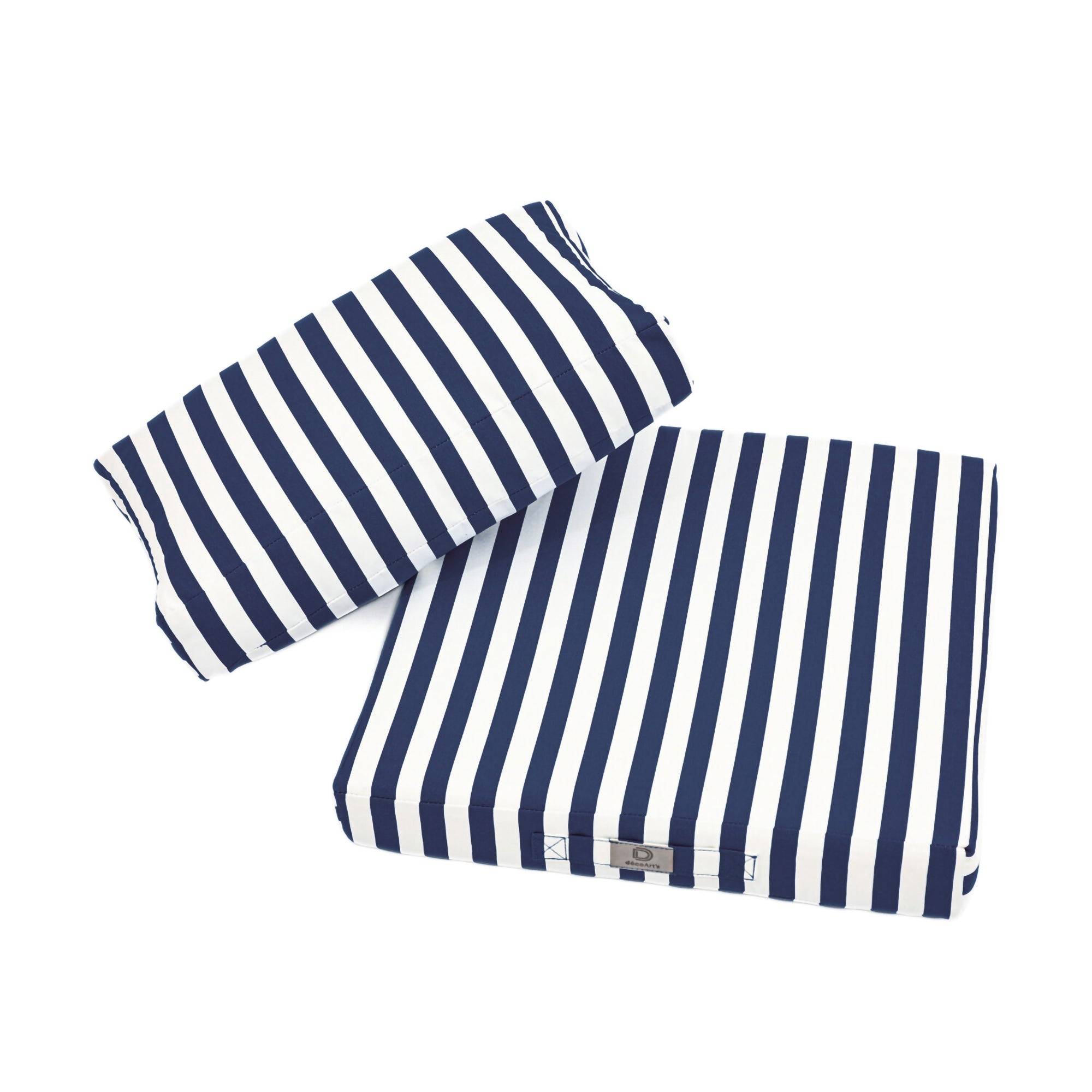 Coussins pour salon de jardin déhoussable 60x60cm Rayure bleu marine - Déco arts - Image 4