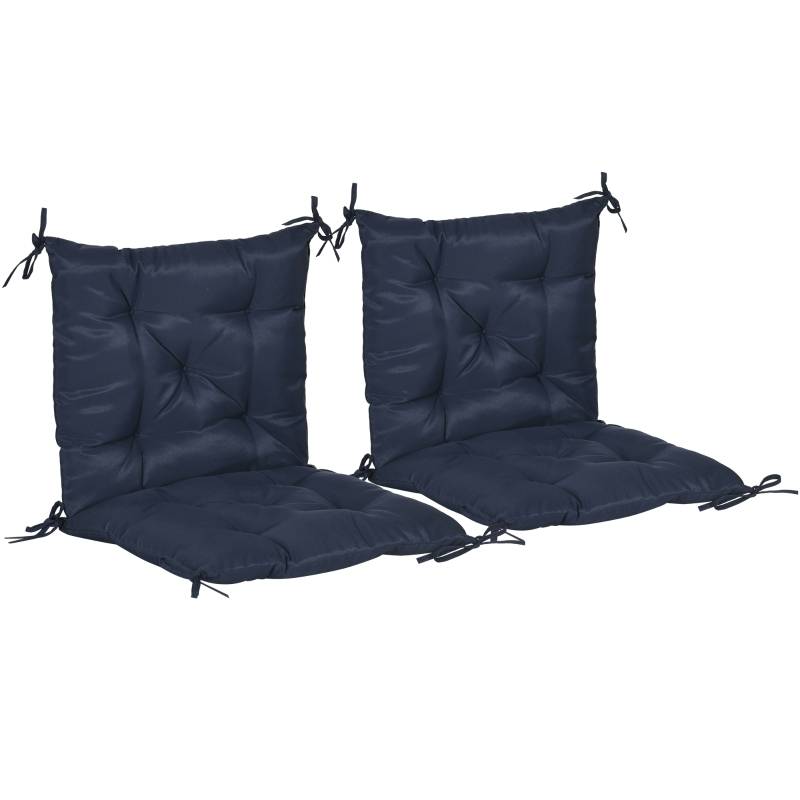 Coussin d’assise en polyester, bleu foncé, 98 x 50 x 8 cm - PANGIVO